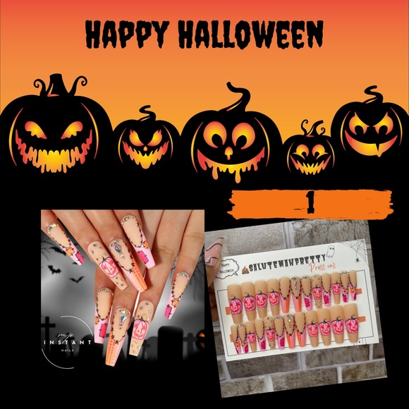 SMP Halloween Edition press on nails ( Instant Nails ) - Picture 4 of 13